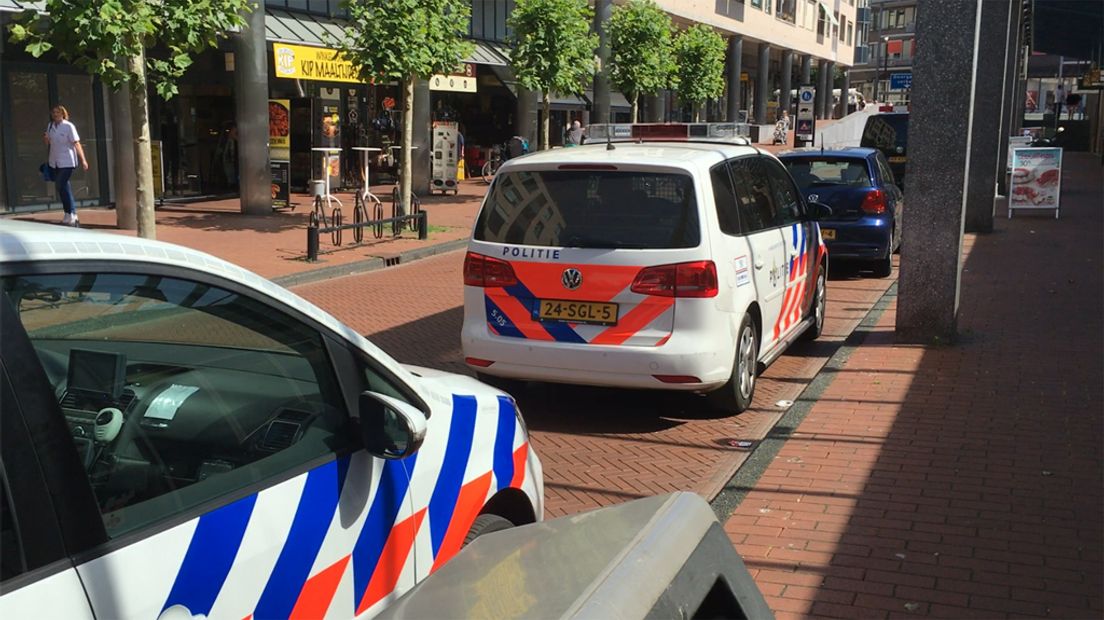 Politiewagens in het centrum van Zeist.