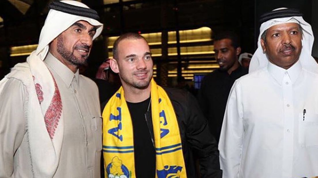 Sneijder toen bekend werd dat hij naar Al-Gharafa ging. Archief.