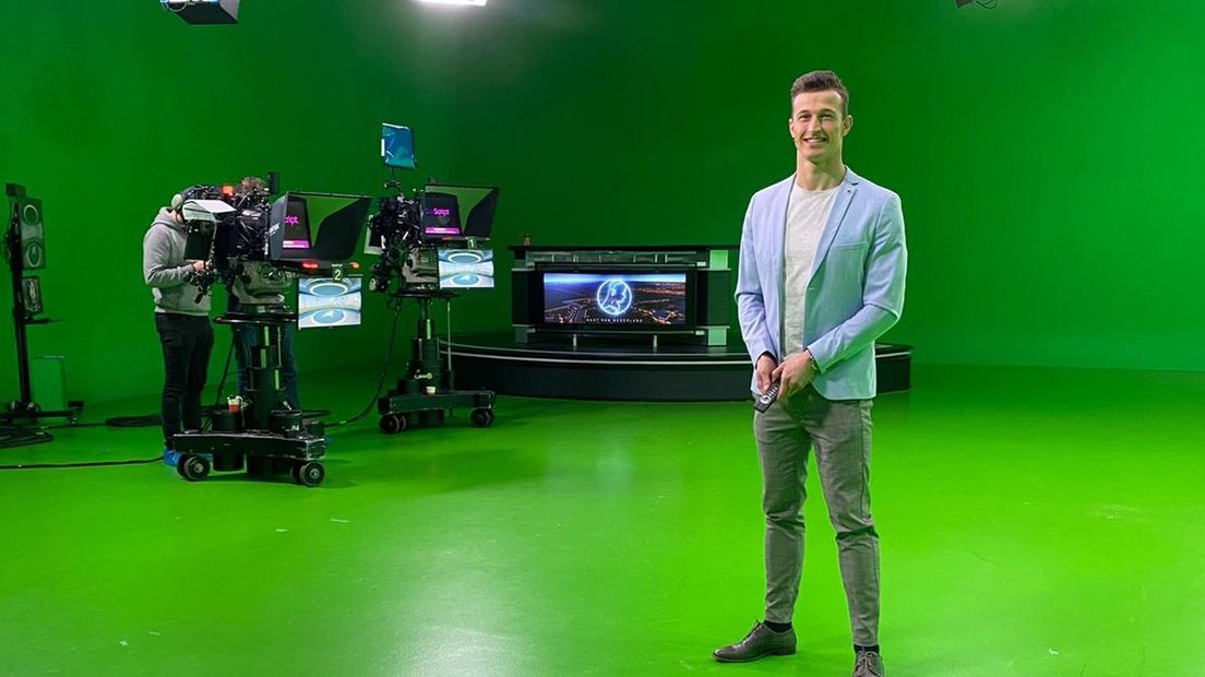 Achterhoeker Jordi Huirne debuteert als weerman op landelijke televisie (eigen foto)