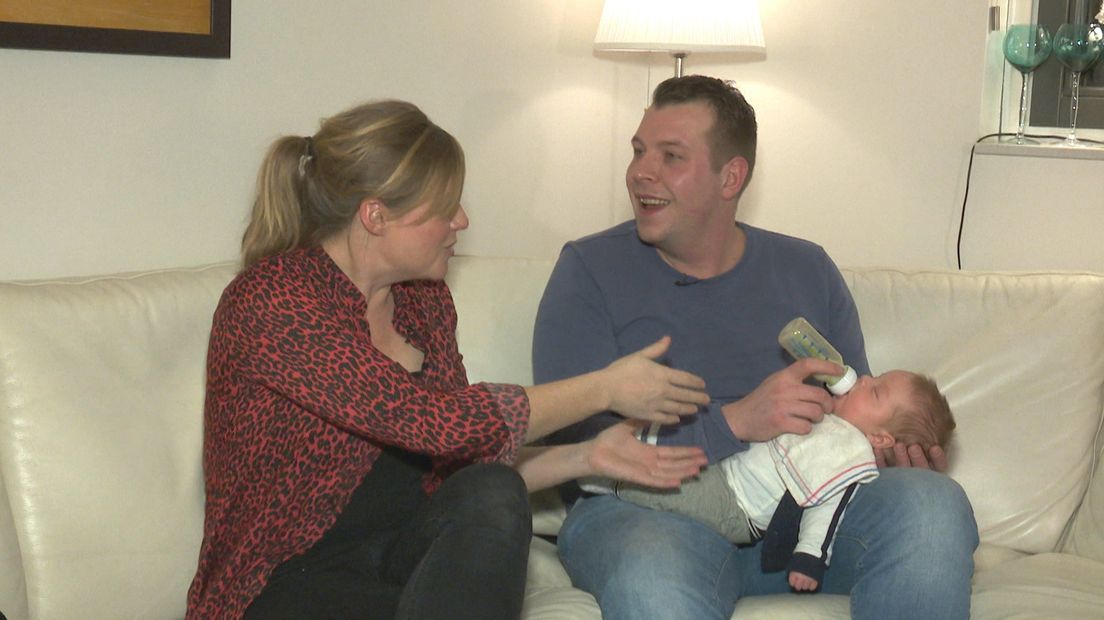 Margreet met kersverse vader Jeffrey