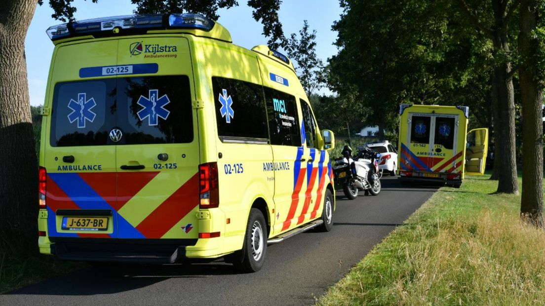 Hulpdiensten op de plek van het ongeval