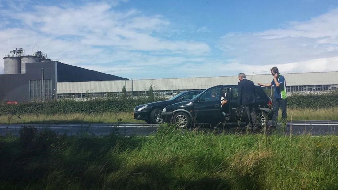 Auto's botsen op N346