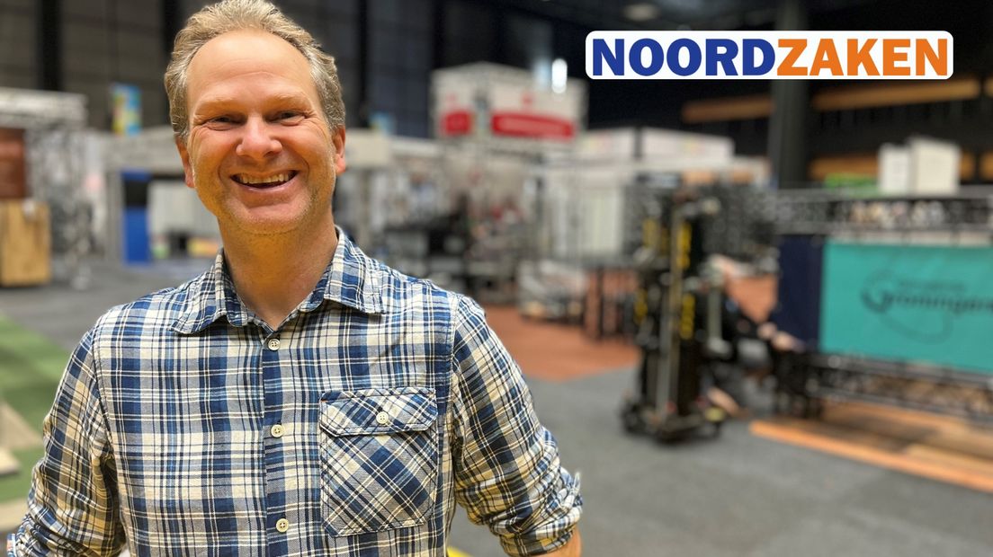 Michel Elzinga in MartiniPlaza op de beursvloer in opbouw