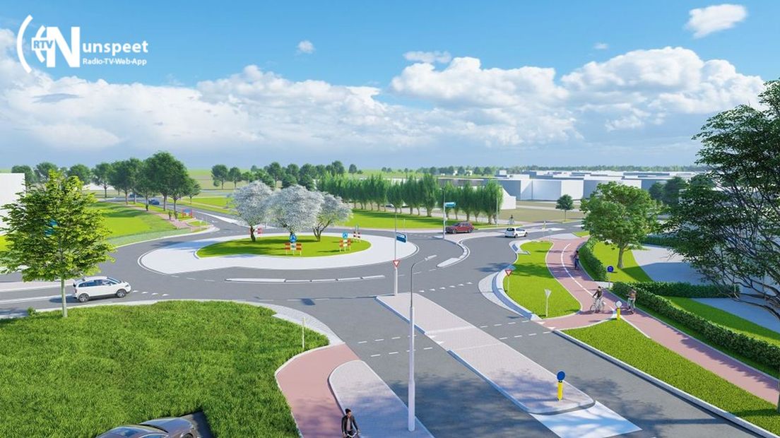 Eén van de schetsen voor nieuwe wegaansluiting.