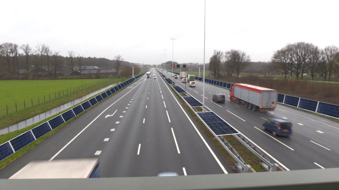 De bermen van de A12 vol zonnepanelen zijn een serieuze optie voor duurzame energie