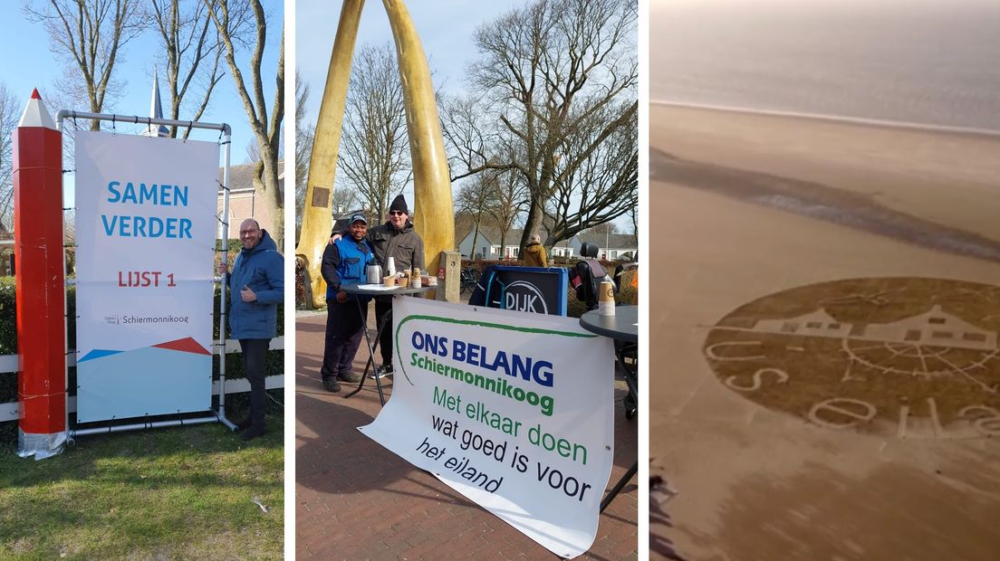Er zijn drie politieke partijen op Schier: Samen, Ons Belang en Schiermonnikoogs Belang