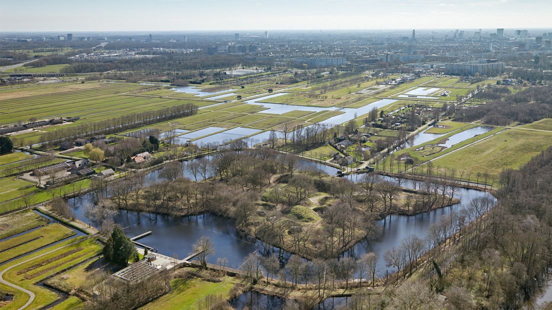 Fort Ruigenhoek in Groenekan, onderdeel van de Nieuwe Hollandse Waterlinie.