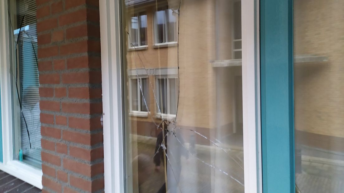 Het beschadigde huis aan de Binnenweg in Noordwijk