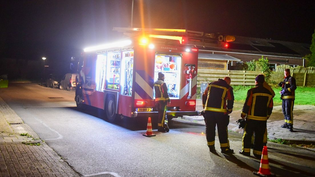 De brandweer aanwezig in Winschoten