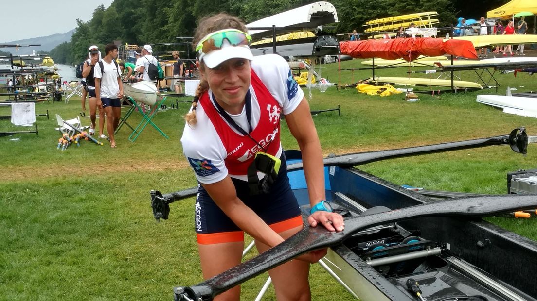 Sophie Souwer pakte brons met de Nederlandse dubbelvier.