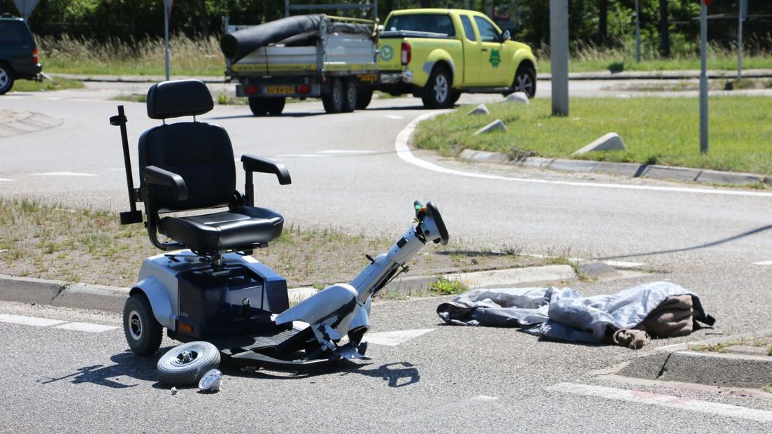 De schade aan de scootmobiel is behoorlijk