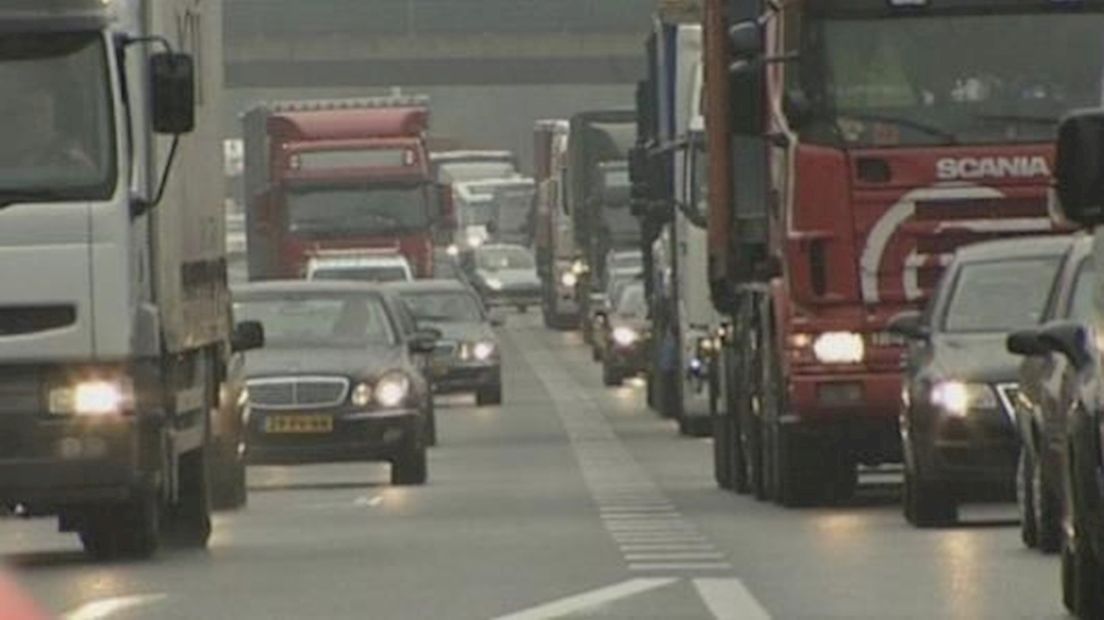 File op A1 na aanrijding