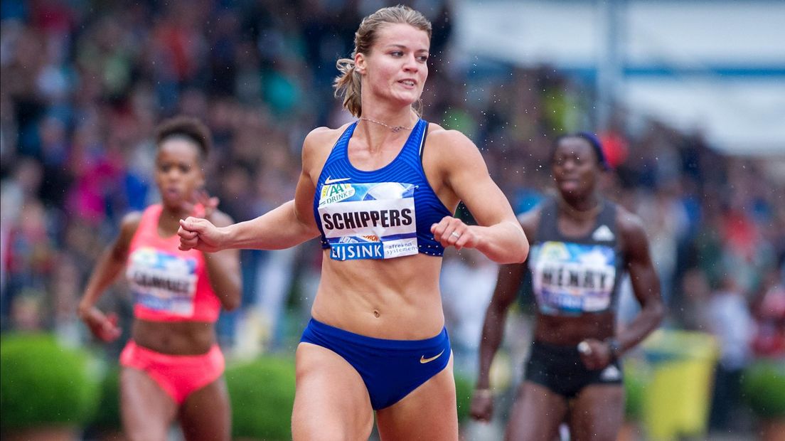 Dafne Schippers tijdens FBK Games 2016 in Hengelo