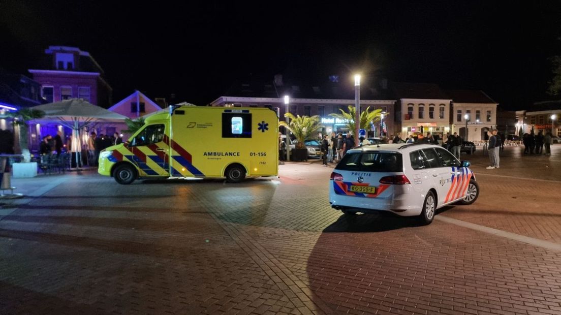 De hulpdiensten waren snel ter plaatse op het Marktplein in Winschoten