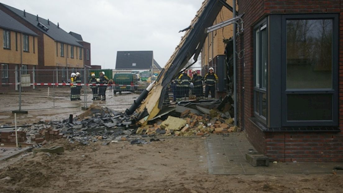 Explosie verwoest nieuwbouwhuis