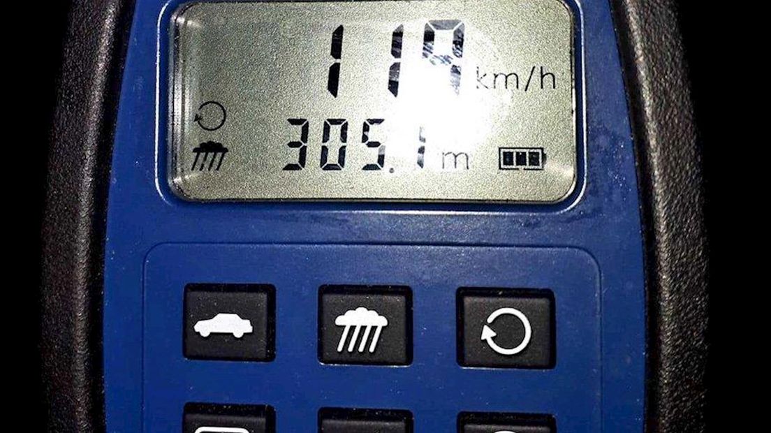 119 kilometer per uur gemeten