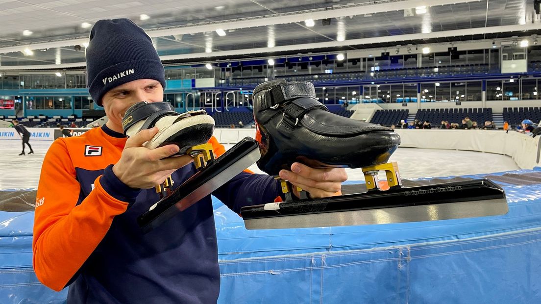 Short track speed skater Niels Kingma aims his arrows at the Milan Winter Games