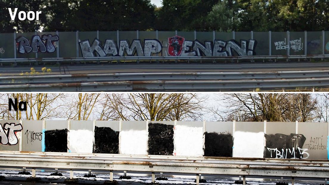 Graffiti-oorlog tussen FC Twente en Heracles