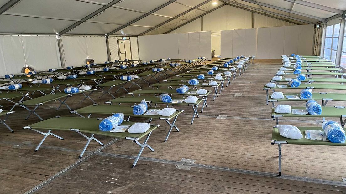 De binnenkant van de tent