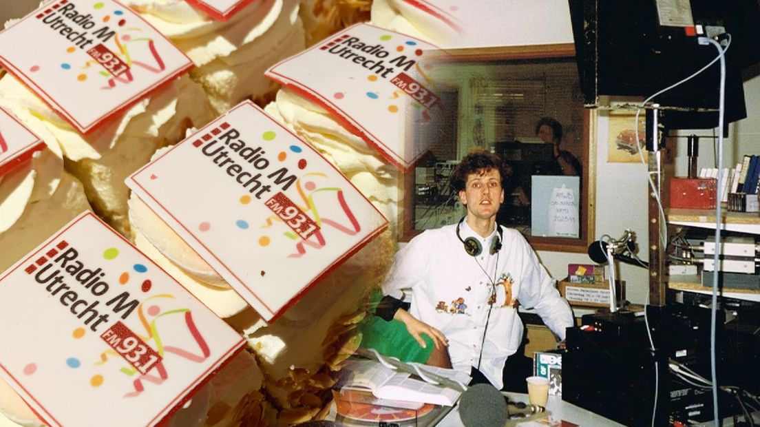Taart (op de redactie) en Marco Bosmans (30 jaar geleden).