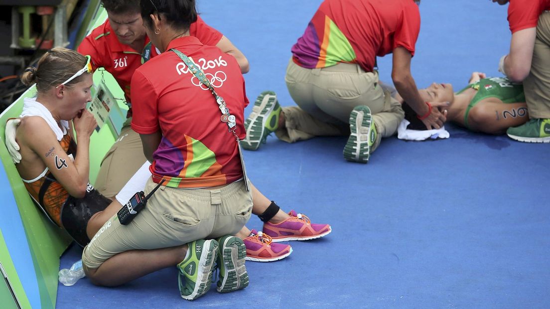Rachel Klamer na de finish in Rio