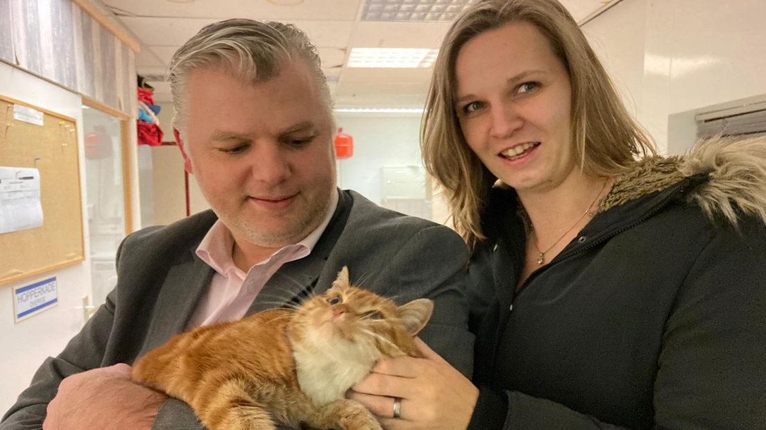 Kat Hugo is weer terug bij zijn baasjes