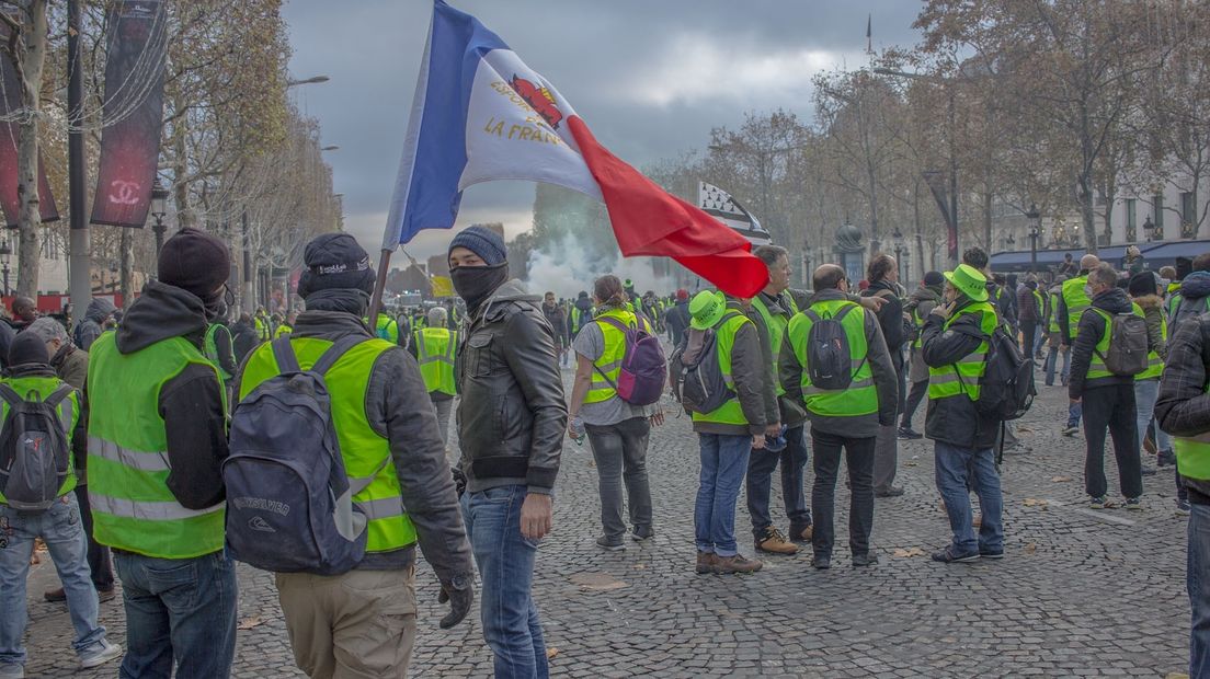 Protest van de gele hesjes in Parijs