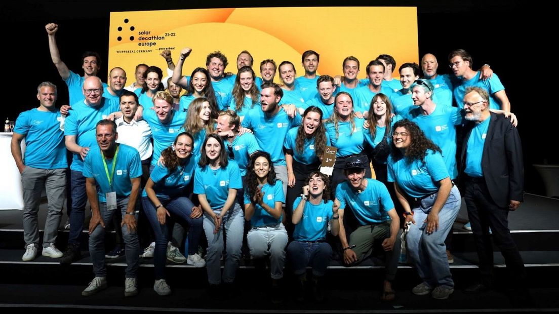 Studententeam SUM van de TU Delft na het behalen van de derde plaats