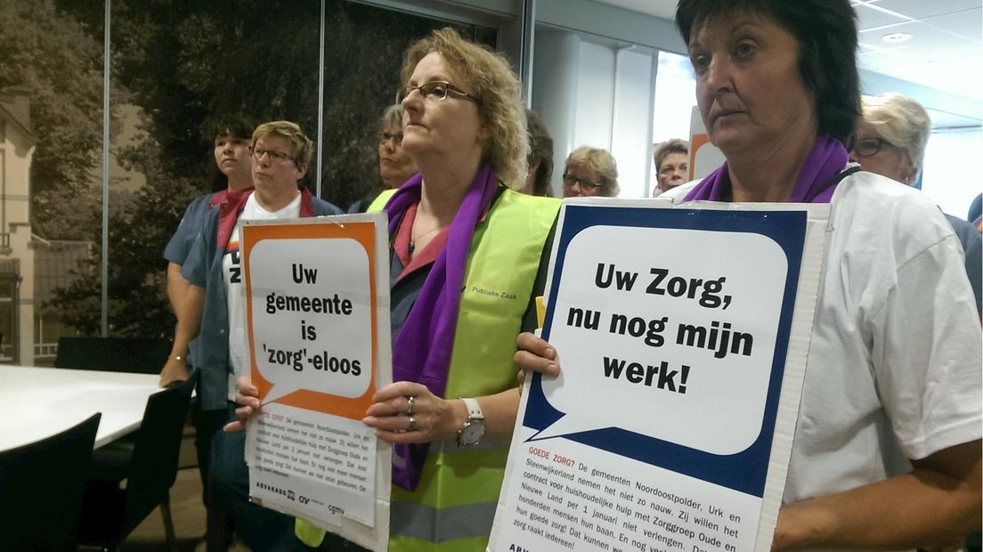 Tientallen zorgmedewerkers voeren actie
