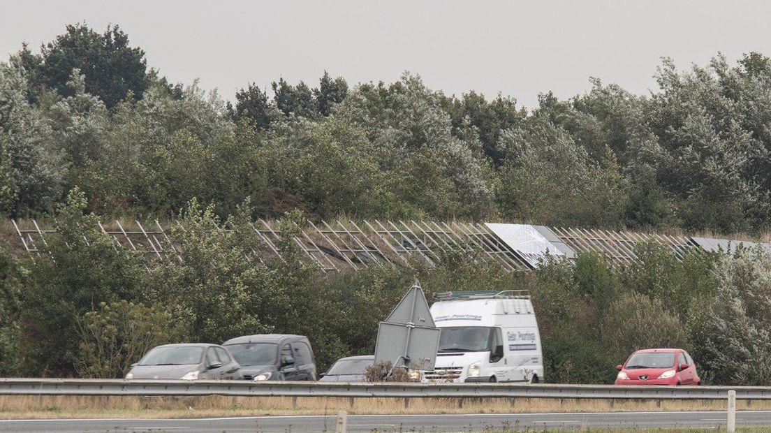 De plek waar de zonnepanelen lagen