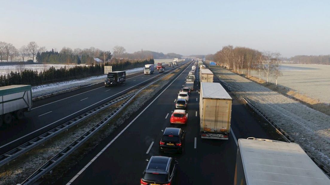 File na ongeluk op A1 bij Bathmen