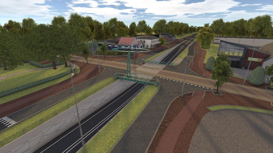 Schets van de toekomstige situatie in het centrum van Balkbrug