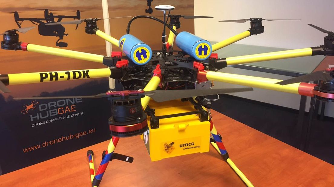 Een drone die gebruikt wordt voor medicijnenvervoer