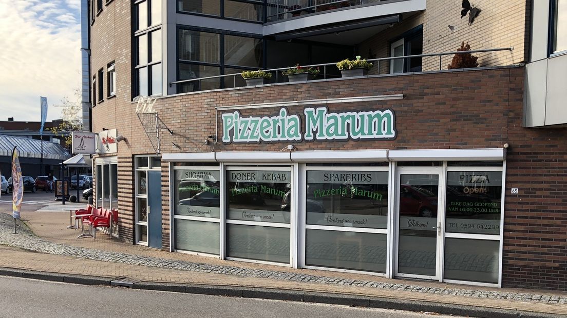 Pizzeria Marum werd dinsdagavond na sluitingstijd overvallen.