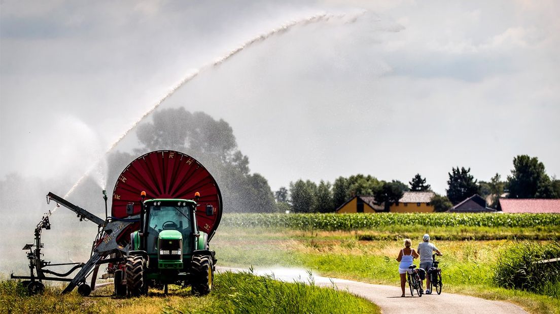 Sproeien tegen de droogte in 2018