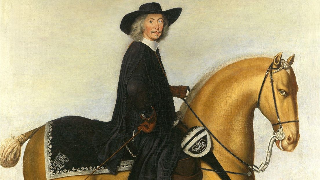 Een deel van een ruiterportret van bisschop Bernhard von Galen, oftewel Bommen Berend, gemaakt door Wolfgang Heimbach