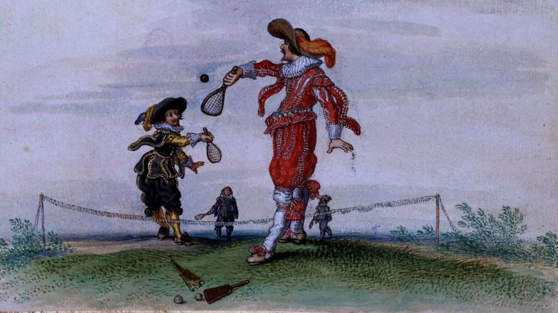 De Winterkoning en Frederik-Hendrik spelen een potje Jeu de Paume