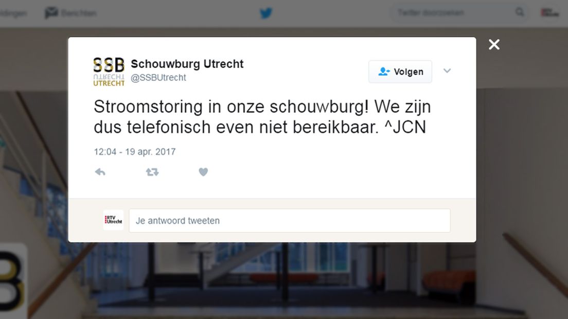 Ook de Stadsschouwburg is getroffen door de stroomstoring.