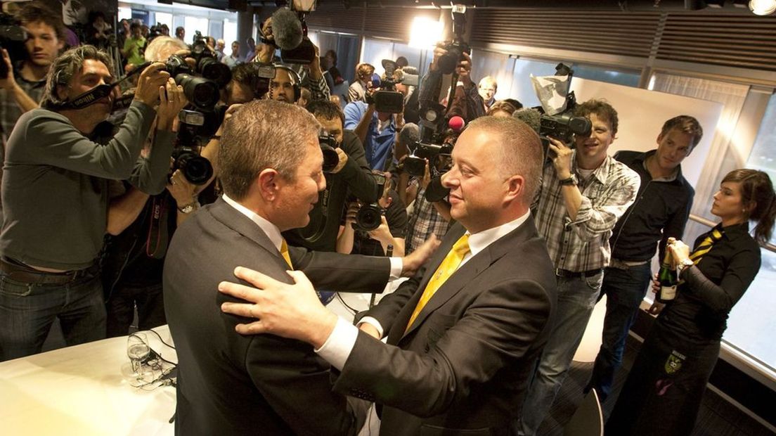 Maasbert Schouten tijdens de persconferentie met Jordania.