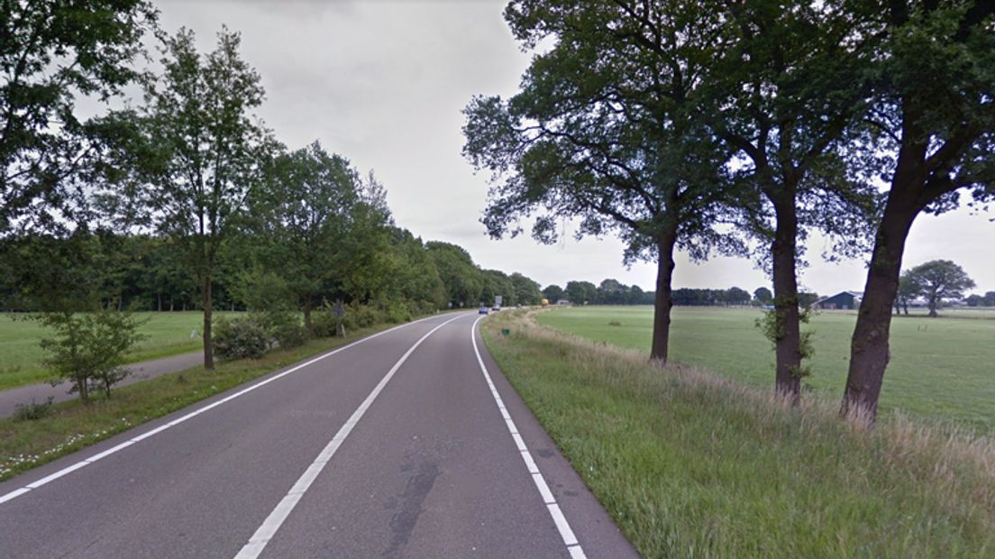 De N34 tussen Coevorden en Hardenberg is de komende tijd afgesloten (Rechten: Google Streetview)