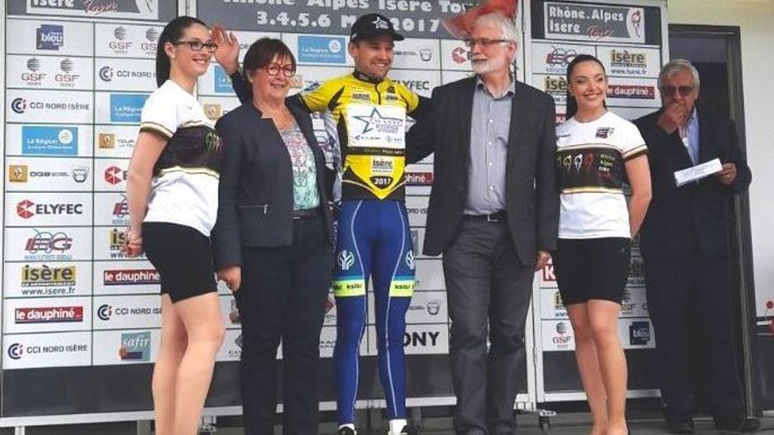 Marco Minnaard in leiderstrui Rhône-Alpes Isère Tour