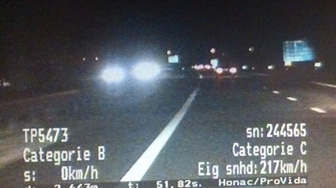 Duitser veel te hard op snelweg A1