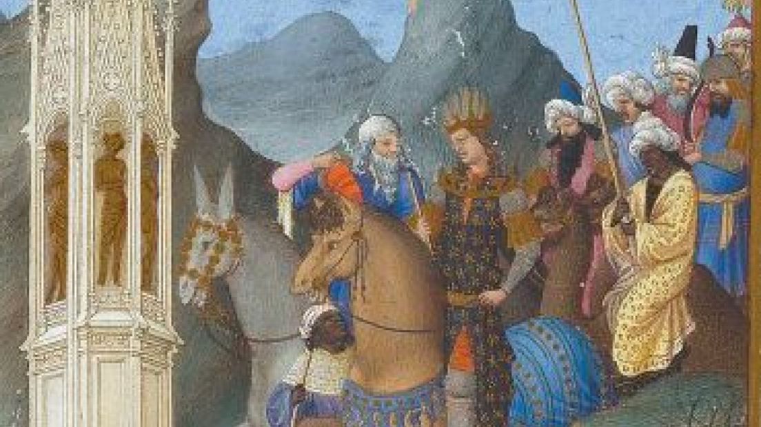 Afrikanen op een miniatuur van de Gebroeders van Lymborch