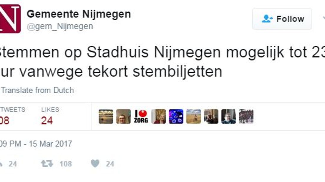 Burgemeester Hubert Bruls van Nijmegen biedt zijn excuses aan voor de gang van zaken gisteravond in Nijmegen. In eerste instantie communiceerde de gemeente Nijmegen dat er op het stembureau in het stadhuis tot 23:00 uur gestemd kon worden. Echter om 21.30 uur werd op last van de burgemeester het stembureau toch gesloten.