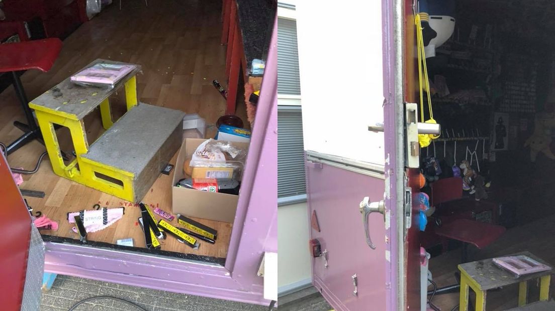 De inbrekers lieten een ravage achter op de kermis