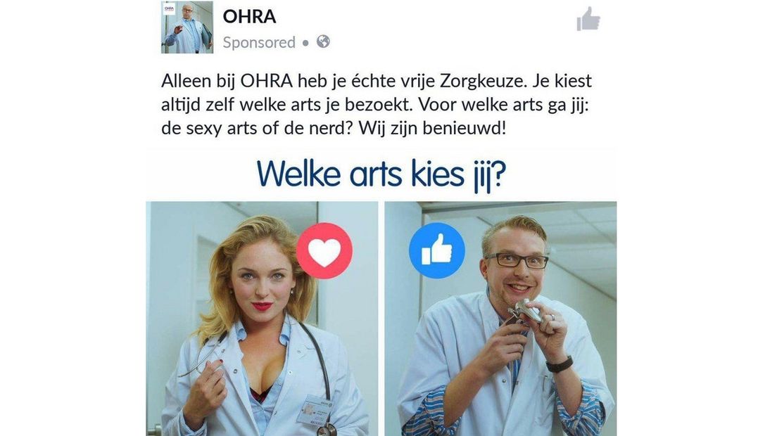 Deze reclame van OHRA zou te seksistisch zijn