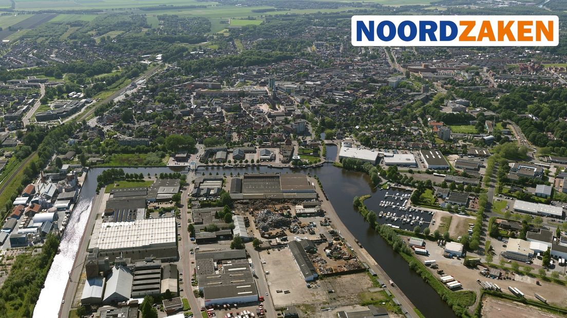 Luchtfoto van bedrijventerrein Reiderland in Winschoten