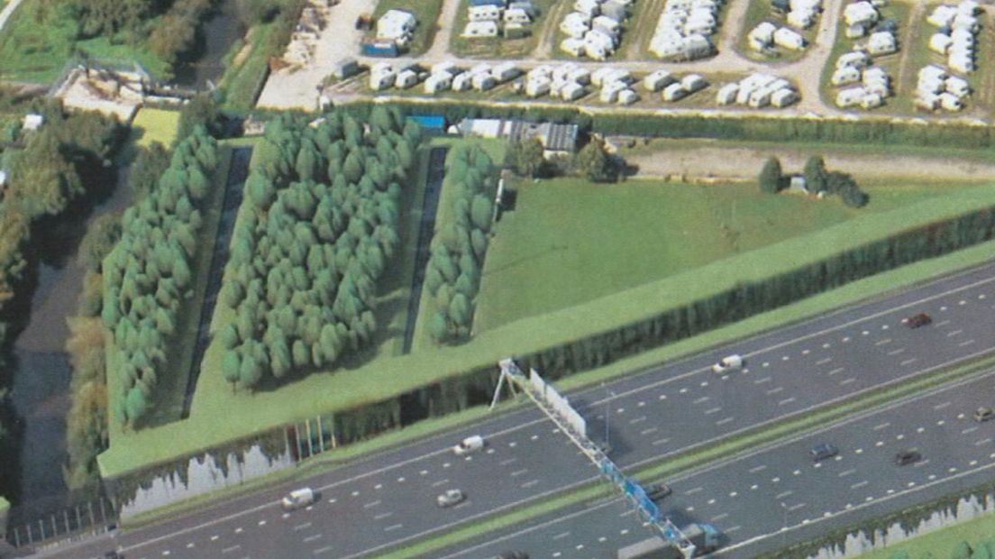 Afbeelding van Rijkswaterstaat waarin de bomen op het terrein van 't Haartje zijn ingetekend