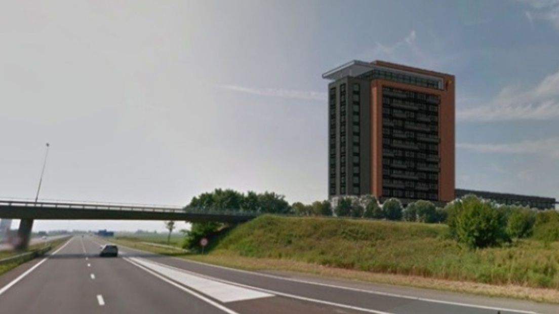 Impressie van hoteltoren bij hotel Van der Valk bij Goes