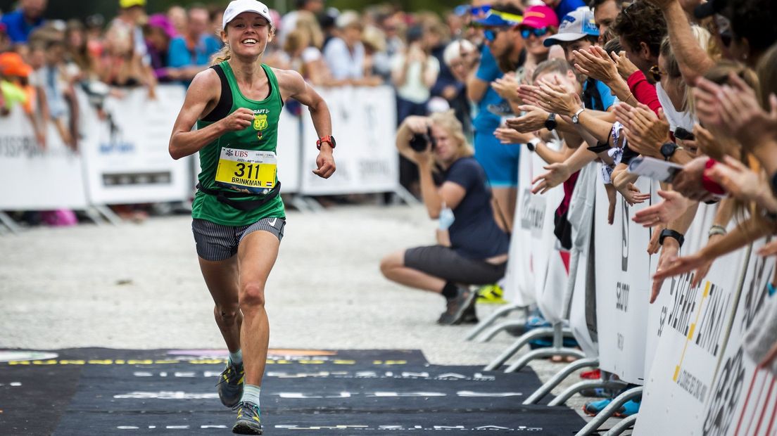 Nienke Brinkman tijdens een hardloopwedstrijd in Zinal, Zwitserland
